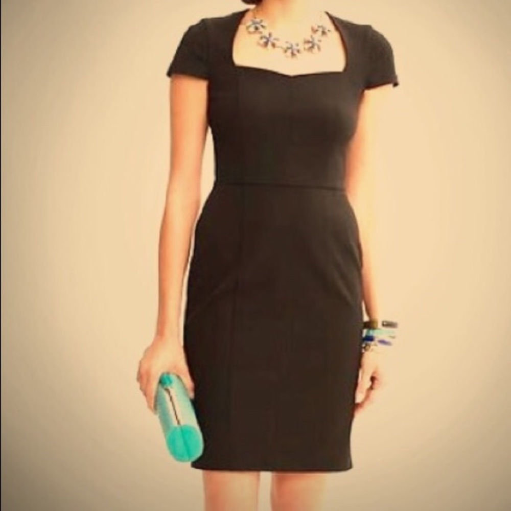 Black sweetheart neckline Sheath dress.